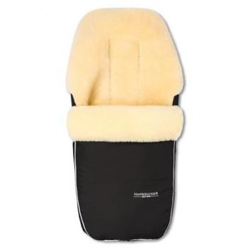 Hofbrucker Wagensack Lammfell Polaris für Kinderwagen schwarz
