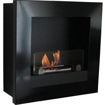 Caminetto da Parete Bioetanolo Asolo, Potenza 1500W, Nero