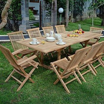 Salon de Jardin Teck Vienne 10 Personnes