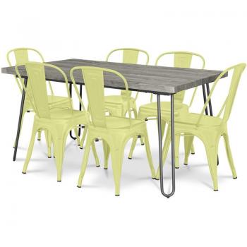 Set Table et 6 Chaises Hairpin Stylix