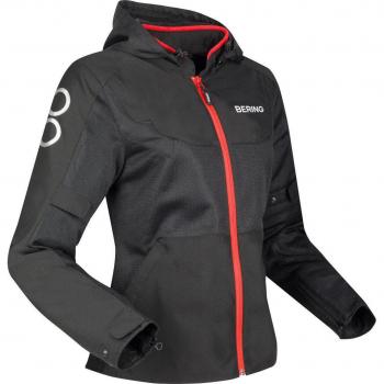 Giubbotto Moto Donna Bering LADY PROFIL Nero Rosso taglia 42