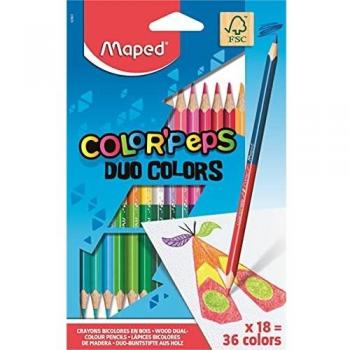 Crayons de couleur Maped Color'Peps Duo, 18 unités