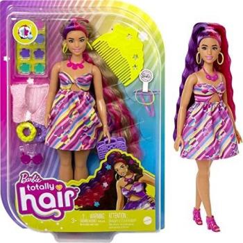 Barbie Totally Hair Pelo extralargo Flor Muñeca morena curvy con vestido y accesorios para el pelo. +3 años