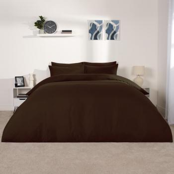 Chocolate plain single bed duvet cover set