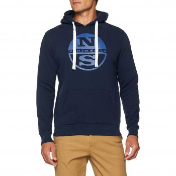 North Sails Herren Kapuzenpullover Hoodie W\Graphic, Blau (Blue Navy 0802), Large