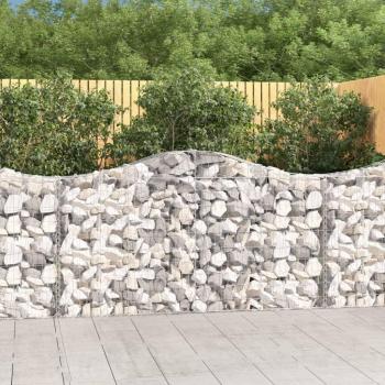 11 pcs Arched Gabion Baskets 200x30x100/120 cm Galvanised Iron