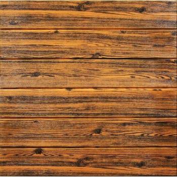 Panel 3D autoadhesivo de madera naranja para pared 441973987