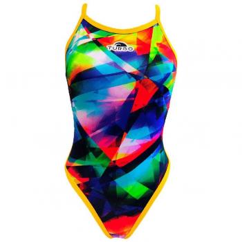 Turbo Diamond Multi‑Color Badeanzug für Frauen – Medium