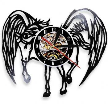Reloj de Vinilo Caballo con Alas de Ángel
