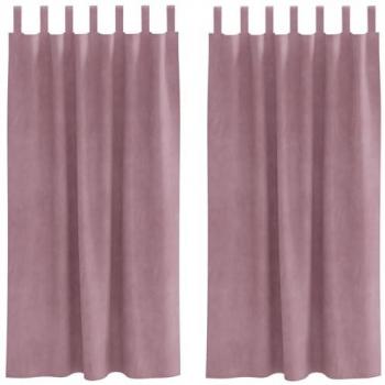 Zavese oscuranti con anelli di sospensione, velluto rosa scuro (2 pezzi) – Vidaxl