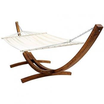 Extra Large Two Person Hammock with Wooden Arc Stand