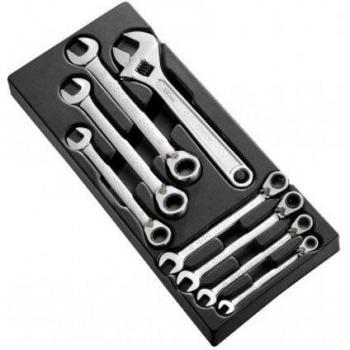 Expert 7-Piece Ratchet Combination Spanner Set in Tray Module