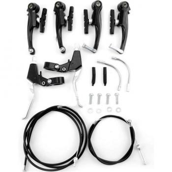 Complete MTB Alloy V Brake and Lever Assembly with Cables (Front + Rear)
