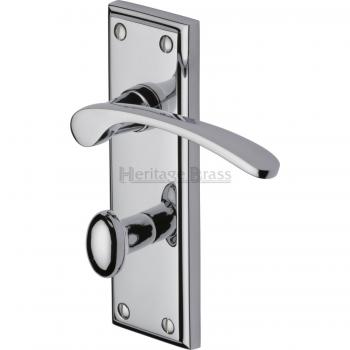 Hilton Bathroom Door Handle Set Polished Chrome Finish