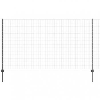 Reja de Acero Gris 1,4x10 m con 10 postes Vidaxl