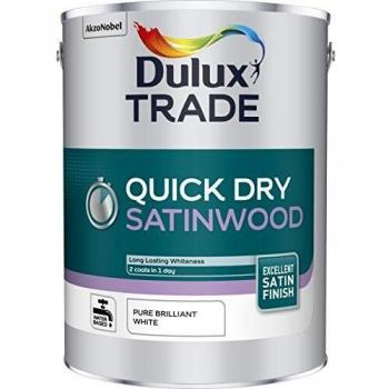 Dulux Trade Pure Brilliant White Satinwood Paint 5L
