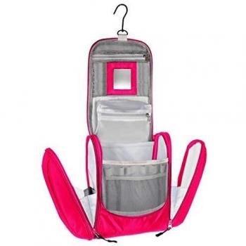 Geräumige Damen-Kulturtasche mit Haken und großem Spiegel