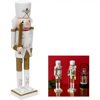 Lily's Golden Nutcracker Sword Statue – 35x10x8 cm, White
