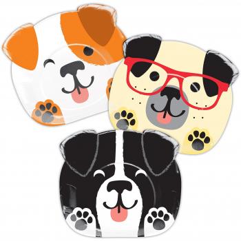 Platos desechables en forma de perro, 8 unidades