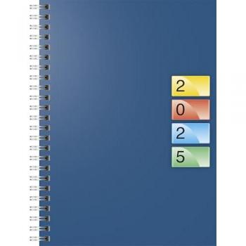 BRUNNEN Buchkalender 796 Dataline A5 1 Woche/2 Seiten Karton-Einband blau 2025