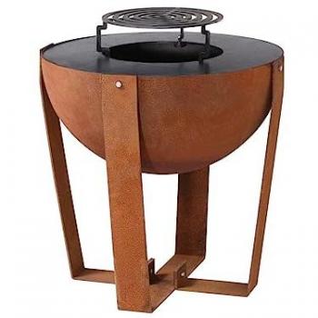 Barbecue 3 in 1 grezio Acciaio Corten L70 H80 P70 cm