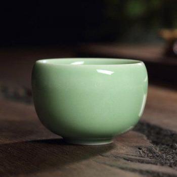 Vibrant Celadon Kung Fu Cups