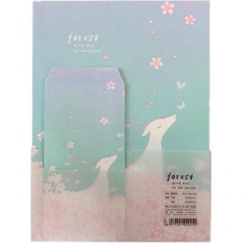 Juego de 3 Sobres y 6 Papeles de Carta, Bosque Fantástico