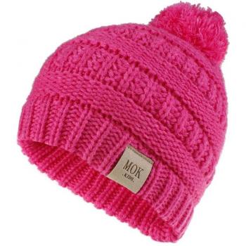 Warm Soft Knitted Hat for Children with Hairball