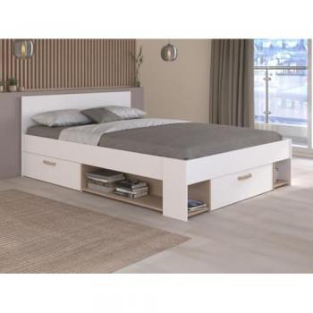 Vente-unique Lit 140 x 190/200 cm avec rangements