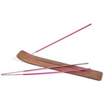 Tête de support pour bâtons d'encens, bois naturel + 5 bâtons