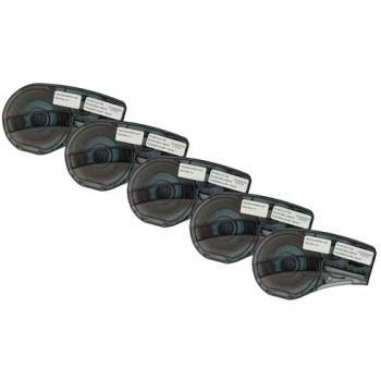 5x Replacement Label Tape for Brady M21-750-427, Black on White, 19.05 mm, Vinyl
