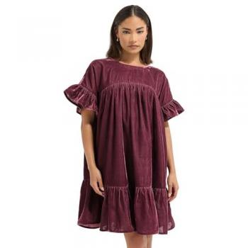 PixieGirl Petite Rote Samtfransen-Top