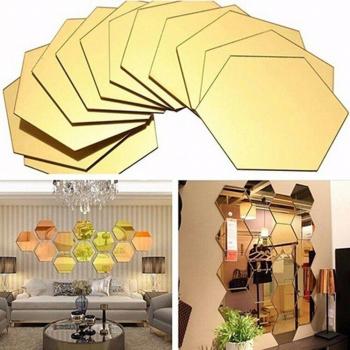 12pcs Hexagon Acrylic Wall Stickers for Living Room