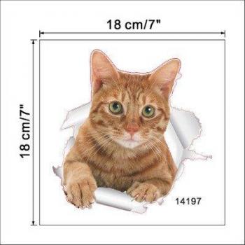 3D Katzen Aufkleber für Badezimmer