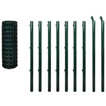 VidaXL Garden Euro Fence Panel Set 10x1.5m Green Steel