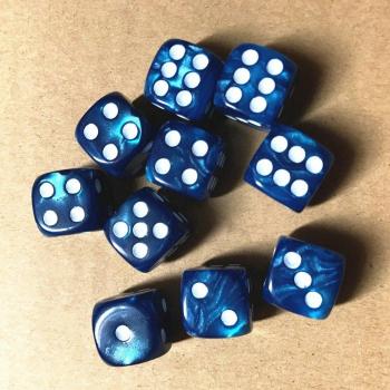 10pcs 6-Sided Pearl Gem Dice