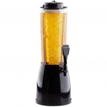 Relaxdays Transparent Beverage Tower – 2.5L Capacity, Lemonade/Tea Spout (Black)