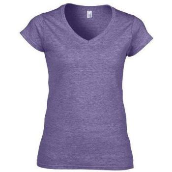T-shirt Gildan da donna a maniche corte morbida con scollo a V