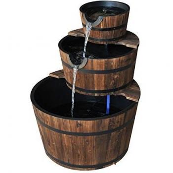 Outsunny 3 Tier Wooden Water Pump Fountain