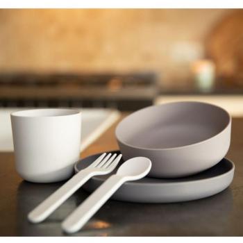 Set Vaisselle Bébé BoJungle 5 Pièces Gris CPLA