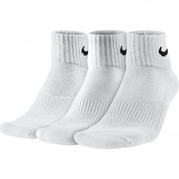 Large White/Black Nike Cushioned Quarter Socks – 3‑Piece Bundle