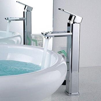 Miscelatore lavabo alto in ottone cromato