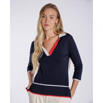 Naulover Polo de mujer con cuello diferente