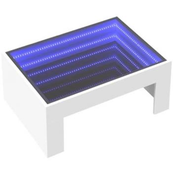 Coffee Table with Infinity LED White 70x50x30 cm