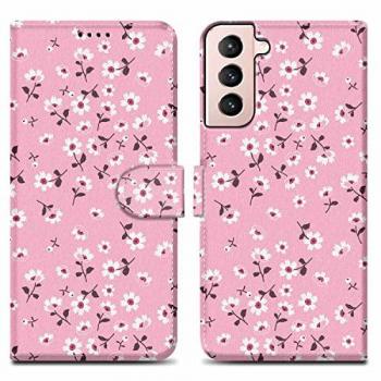 S22 Plus – Étui “Pluie de Fleurs” 6, Magnétiques, Porte‑Carte et Support