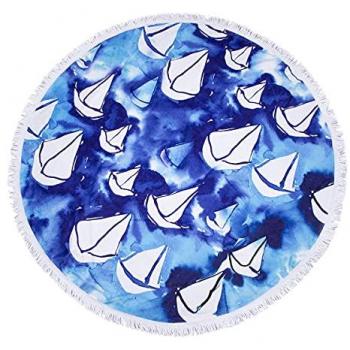 ANEMOSS Wasserabsorbierendes Rundstrandtuch Segel