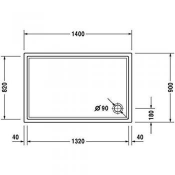 Rectángulo Blanco Duravit Starck SlimLine 1400x900