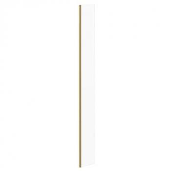 Brushed Brass 10mm Clear Glass Walk In Shower Screen
