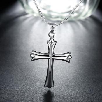 Collana con ciondolo croce in argento S925 per donna e uomo