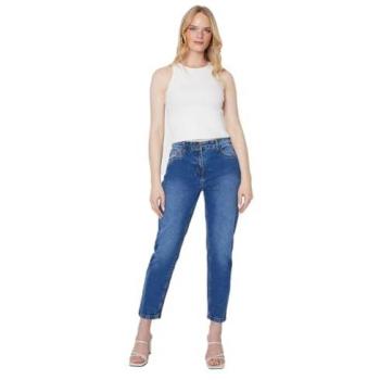 Mid Wash Oasis Petite Slim Mom Jean